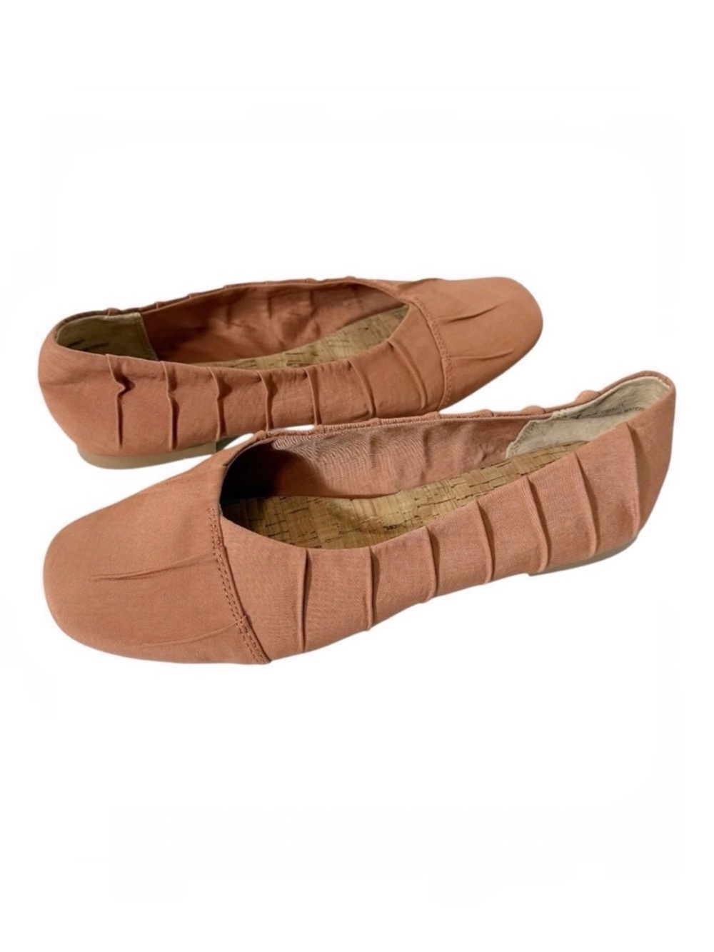 Korks By Kork Ease‎ Palmer Fabric Pleated Square Toe Comfort Ballet Flats Sz 7.5